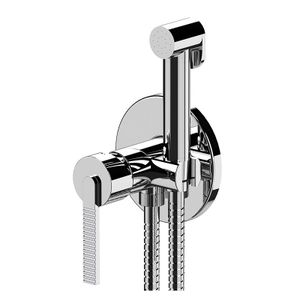 Built-in shower mixer set including :shut-off art. 1004DC, shower holder-water punch on flange, all in c.p. brass and shower flexible cm 120 in stainless steel. - Tap by Daniel Rubinetterie