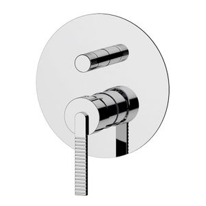Built-in bath/shower mixer with 2-way diverter with ceramic head valve, on round wall flange. To select the desired output, the diverter knob must be turned from one position to the other. - Tap by Daniel Rubinetterie