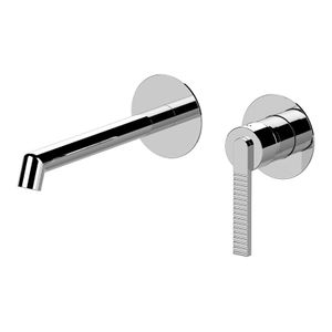 Built-in single-lever basin mixer with two separate plates. Spout length: 18,5 cm. - Tap by Daniel Rubinetterie