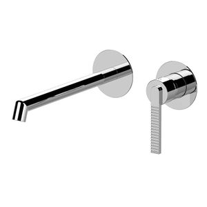 Built-in basin single-lever mixer in chrome plated brass. Spout length: 22 cm. - Tap by Daniel Rubinetterie