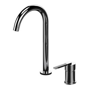 Two-hole single-lever washbasin mixer, with spout L. Waste not included. - Tap by Daniel Rubinetterie
