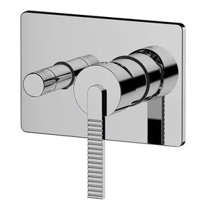 Built-in bath/shower mixer with 2-way diverter with ceramic head valve, on rectangular plate, horizontal mounting. To select the desired output, the diverter knob must be turned from one position to the other. - Tap by Daniel Rubinetterie