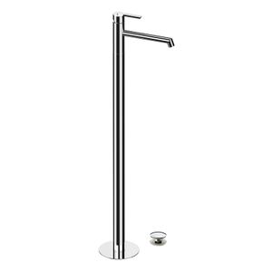 Single-lever mixer floor mounting, click-clack waste with overflow. - Tap by Daniel Rubinetterie