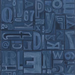 Copeley Letterpress - Ink - Wallpaper by Designers Guild