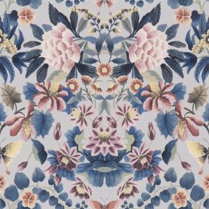 Ikebana Damask Slate Blue - Wallpaper by Designers Guild