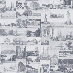 New York Postcard - Light Grey - Wallpaper by Designers Guild