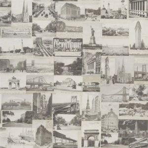 New York Postcard - Stone - Wallpaper by Designers Guild