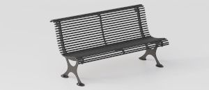 Bench "Antibes" in Steel with Carved Supports - Bench by DIMCAR