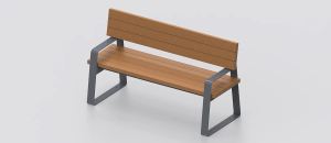 Bench "Easy WPC" in Wood-Plastic Composite and Steel - Bench by DIMCAR