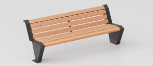 Bench "Essenza" in Okumè Wood and Steel - Bench by DIMCAR