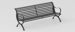 Classic Steel Bench "Aurelia" with Armrests - Bench by DIMCAR