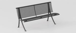 Contemporary Design Bench "Dubai" in Galvanized Steel - Bench by DIMCAR