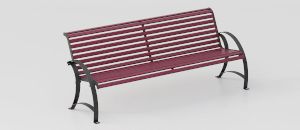 Designer Bench "Artemide" with Asymmetrical Steel Supports - Bench by DIMCAR