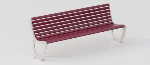 Designer Bench "Delta" in Steel with Stylized Supports - Bench by DIMCAR