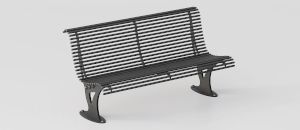 Designer Steel Bench "Mira" with Decorative Carvings - Bench by DIMCAR