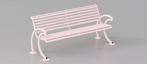 Modern Bench "Luna" with Arched Steel Supports - Bench by DIMCAR