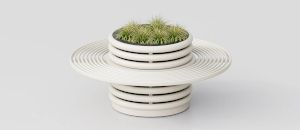 Planter "Azalea" with Integrated Circular Bench - Bench by DIMCAR