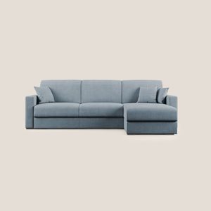 Best Divano letto angolare in tessuto impermeabile T02 carta da zucchero - Sofa by Divani Store