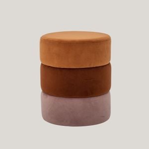 Bilbao pouf coffee table multicolore cilindrico in velvet - Coffee table by Divani Store