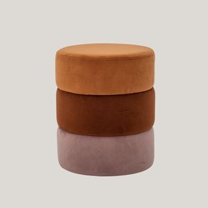 Bilbao pouf tavolino multicolore cilindrico in velluto - Sofa by Divani Store
