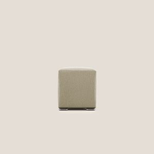 Cube pouf in fabric soft stain-resistant - Pouf by Divani Store