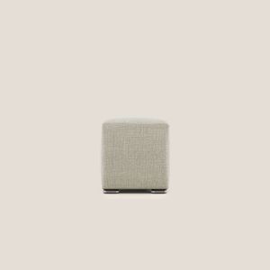 Cube pouf in soft fabric water-repellent ad intreccio melangiato - Pouf by Divani Store