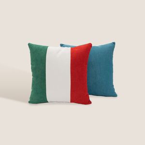 Italia cuscino doppia faccia con bandiera italiana e azzurro - Accessories by Divani Store