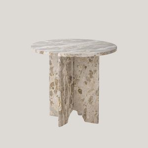 Jasmia tavolino in marmo marrone rotondo - Sofa by Divani Store