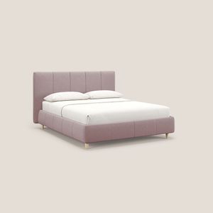 Laura letto imbottito contenitore e sfoderabile in microfibra velluto impermeabile T09 rosa - Sofa by Divani Store