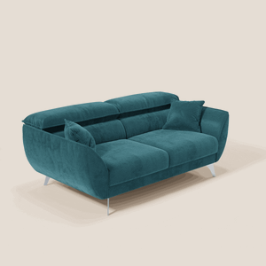 Michelangelo divano 2 e 3 posti con sedute allungabili e poggiatesta reclinabili in tessuto smacchiabile T30 - Sofa by Divani Store