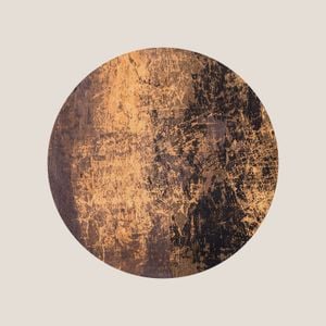 Notturno-nel-deserto rug round a fantasia astratta in cotton di ciniglia - Rug by Divani Store