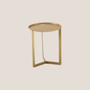 Round collezione tavolini rotondi da soggiorno in 3 misure in oro metallizzato - Sofa by Divani Store