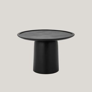 Siviglia tavolino tondo in legno di mango tinto nero - Sofa by Divani Store