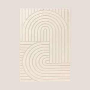 Zefira rug with motivo a rilievo crema water-repellent - Rug by Divani Store