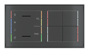 Air quality multisensor and regulator and pushbutton for 2-fold plate - Finishes accessories by EKINEX
