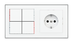 Pushbutton with thermostat to be used with power sockets for 2-fold plate (60x55 mm module) - Finishes accessories by EKINEX