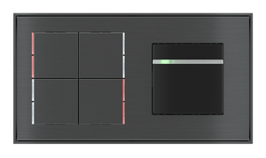 Pushbutton with thermostat and card reader for 2-fold plate (60x45 mm module) - Finishes accessories by EKINEX