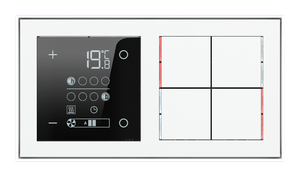 Room temperature controller and pushbutton for 2-fold plate - Finishes accessories by EKINEX
