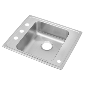 Lustertone® Classic Stainless Steel 22" x 19-1/2" x 4" Single Bowl Drop-in Classroom ADA Sink - Kitchen Sink by Elkay