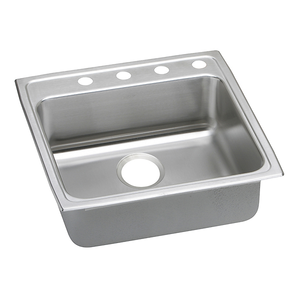 Lustertone® Classic Stainless Steel 22" x 22" x 6" 3-Hole Single Bowl Drop-in ADA Sink - Kitchen Sink by Elkay