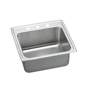 Lustertone® Classic Stainless Steel 25" x 21-1/4" x 10-1/8" Single Bowl Drop-in Sink - Kitchen Sink by Elkay