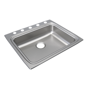 Lustertone® Classic Stainless Steel 25" x 22" x 5-1/2" 5-Hole Single Bowl Drop-in ADA Sink w/Quick-clip - Kitchen Sink by Elkay