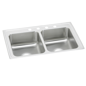 Lustertone® Classic Stainless Steel 29" x 18" x 6-1/2" Equal Double Bowl Drop-in ADA Sink - Kitchen Sink by Elkay
