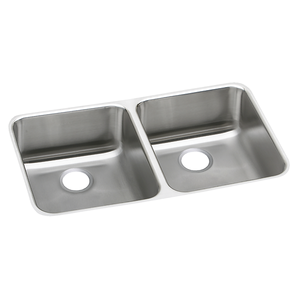 Lustertone® Classic Stainless Steel 31-3/4" x 16-1/2" x 5-3/8" Double Bowl Undermount ADA Sink w/Perfect Drain® - Kitchen Sink by Elkay