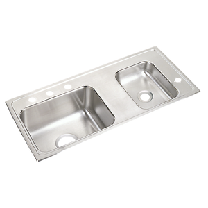 Lustertone® Classic Stainless Steel 37-1/4" x 17" x 4-1/2" Double Bowl Drop-in Classroom ADA Sink Kit - Kitchen Sink by Elkay