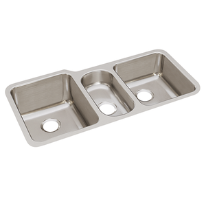 Lustertone® Classic Stainless Steel 40" x 20-1/2" x 9-7/8" Triple Bowl Undermount Sink Kit - Kitchen Sink by Elkay