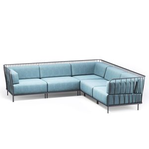 5-seater corner sofa / outside in Steel, Fabrics Basic, Fabrics Standard, Fabrics exclusive - Collection Cannole - Sofa by Emu