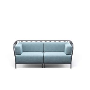 2-seater sofa / outside in Steel, Fabrics Basic, Fabrics Standard, Fabrics exclusive - Collection Cannole - Sofa by Emu