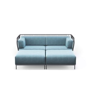 double daybed / outside in Steel, Fabrics Basic, Fabrics Standard, Fabrics exclusive - Collection Cannole - Sofa by Emu