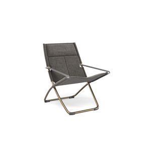 deck chair cozy / outside in Steel, Microfiber, EMU synthetic mesh - Collection Snooze - Chair by Emu